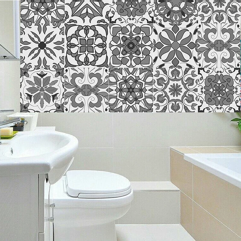 Серая плитка в марокканском стиле стикеры водонепроницаемые самоклеящиеся обои