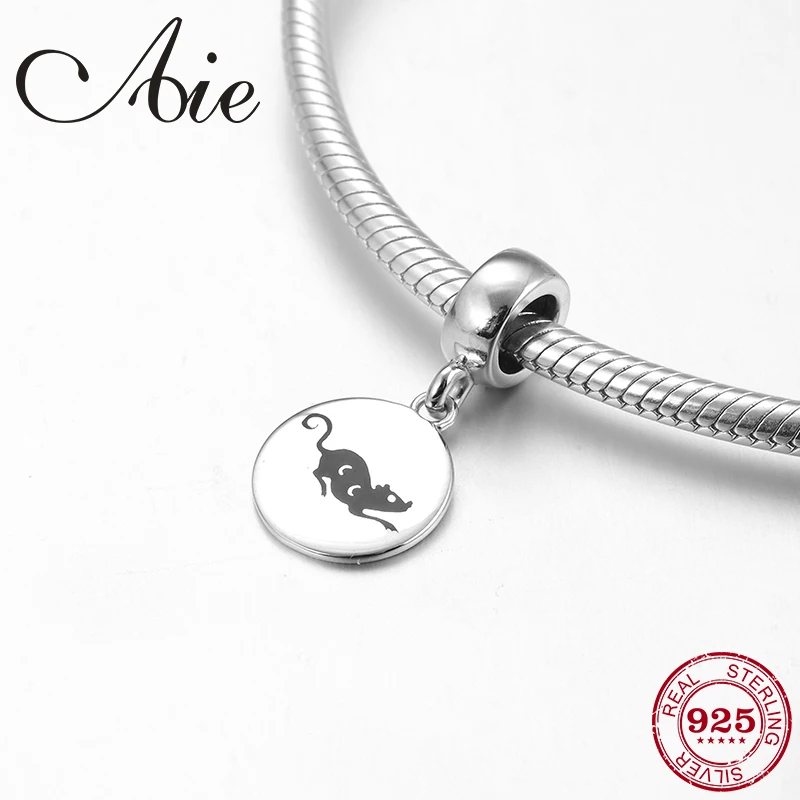 Новый 12 Китайский Зодиак с рисунком крысы из серебра 925 пробы изящные Подвески