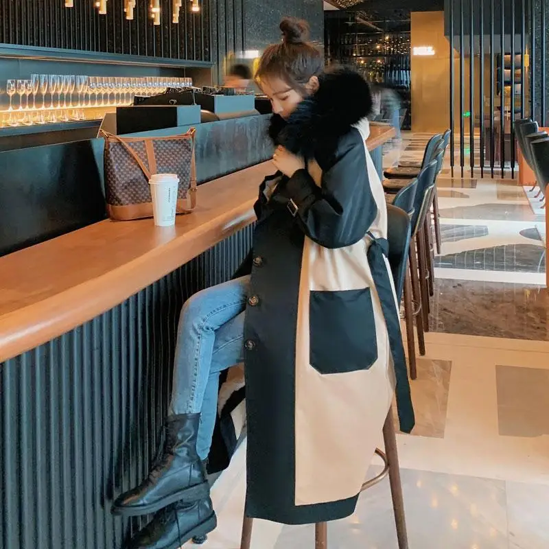 

Parka Women 's New Hooded Long-Sleeved Cardigan For Middle-Aged And Young People Fleece Trench Coat Winter 2020