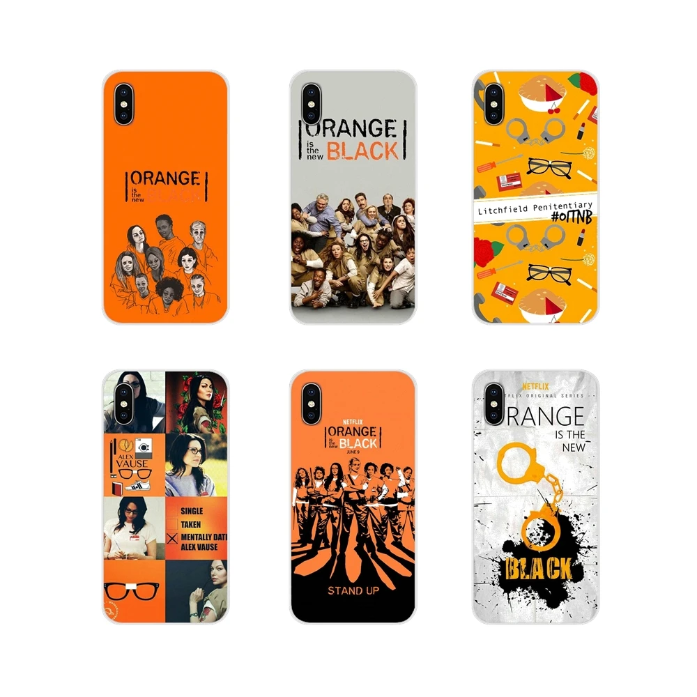 Прозрачные чехлы из ТПУ оранжевого и черного цвета для Huawei G7 G8 P8 P9 P10 P20 P30 Lite Mini Pro P