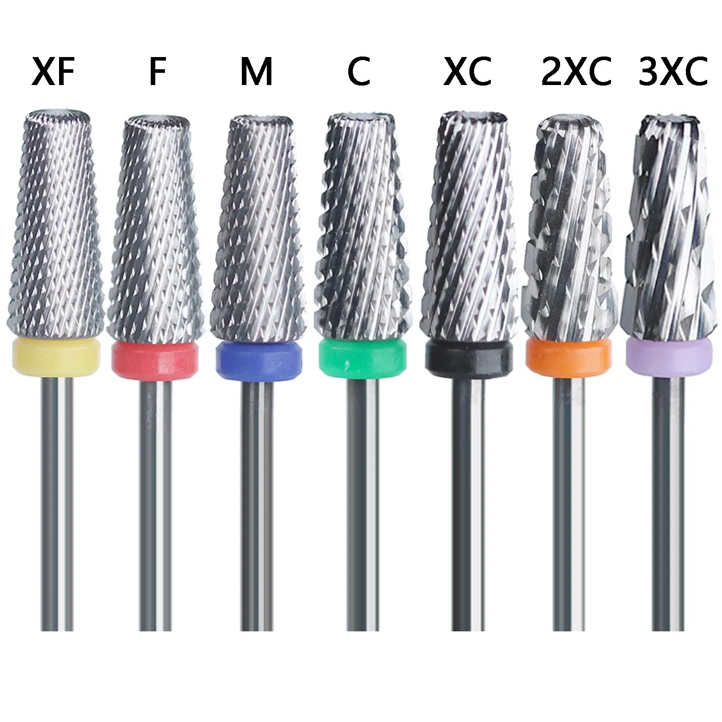 5PCS/Bag 5 IN 1 Tapered Carbide Nail Drill Bits With Cut 3/32