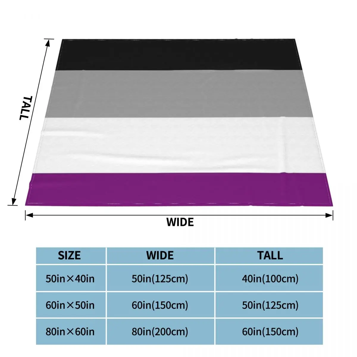 Manta con bandera del orgullo Asexual, colcha para cama a cuadros, toalla de playa, manta t&eacute;rmica, manta ponderada-3