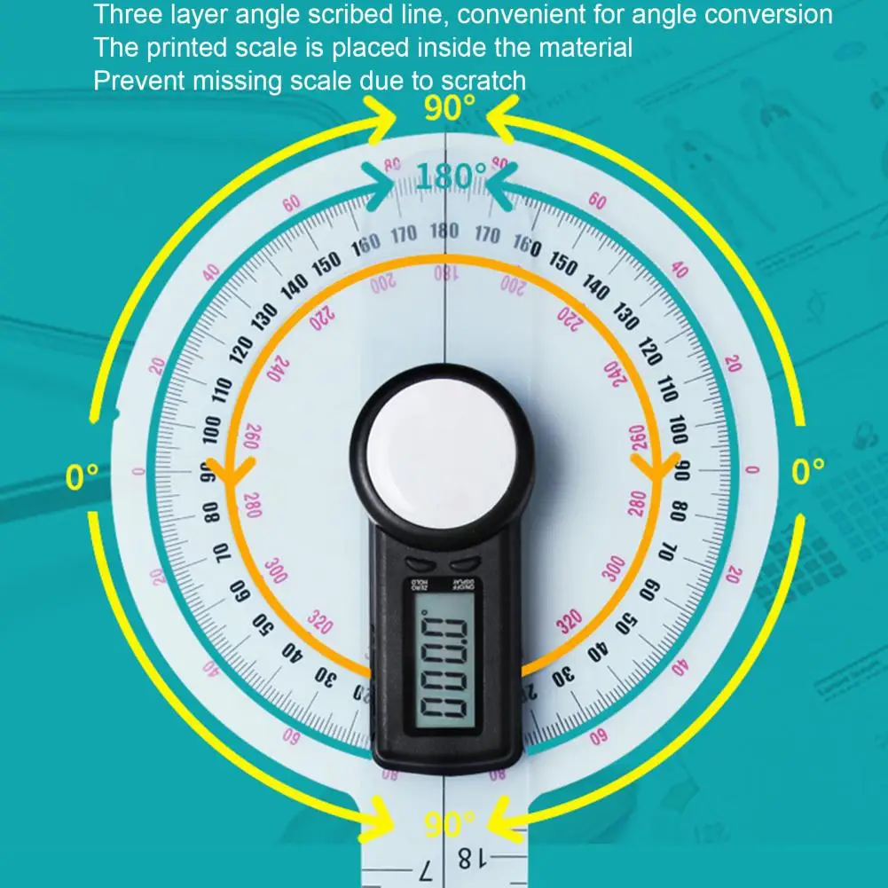 Линейка для соединения 0-180 градусов с ЖК-дисплеем двойной угломер соединений