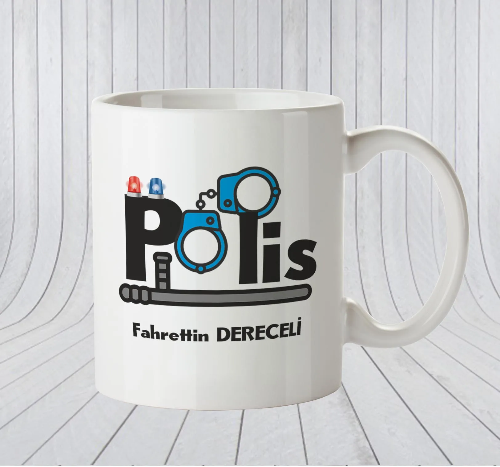 

Personalized Cop Themed Is White Mug Cup