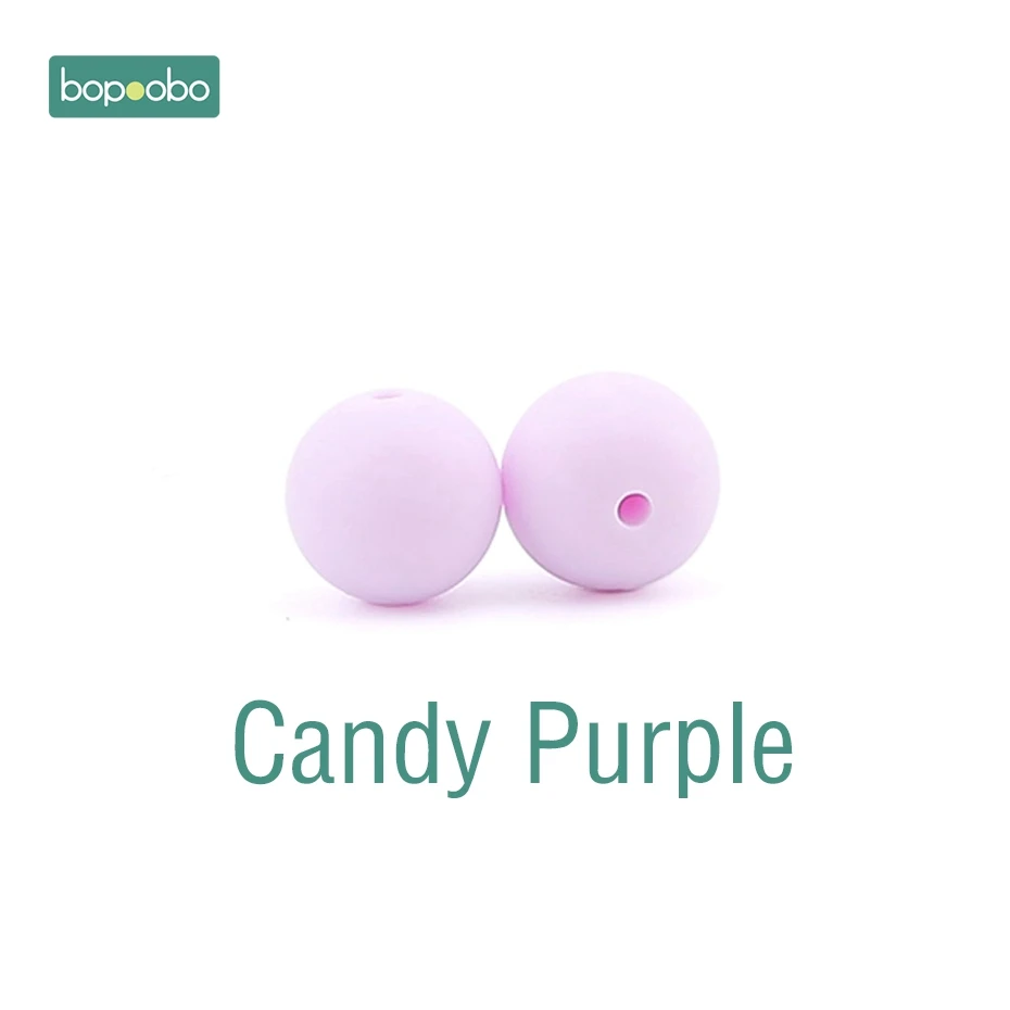 Candy Purple Bopoobo 30 шт. 12 мм пищевой силиконовый Прорезыватель для зубов детский уход за зубами DIY стартовый набор силиконовые бусины Экологичные Детские аксессуары - Цвет: Candy Purple