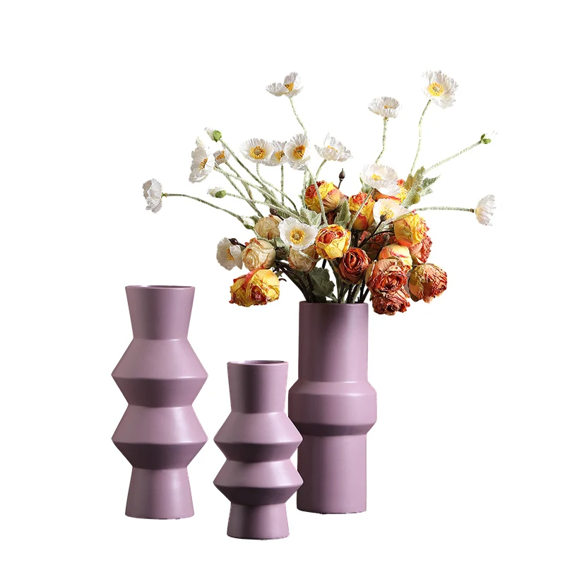 

Nordic Ceramic Vase Morandi Color Flower Vases Flower Arrangement Home Decor Living Room TV Cabinet Home Decoration Accessories
