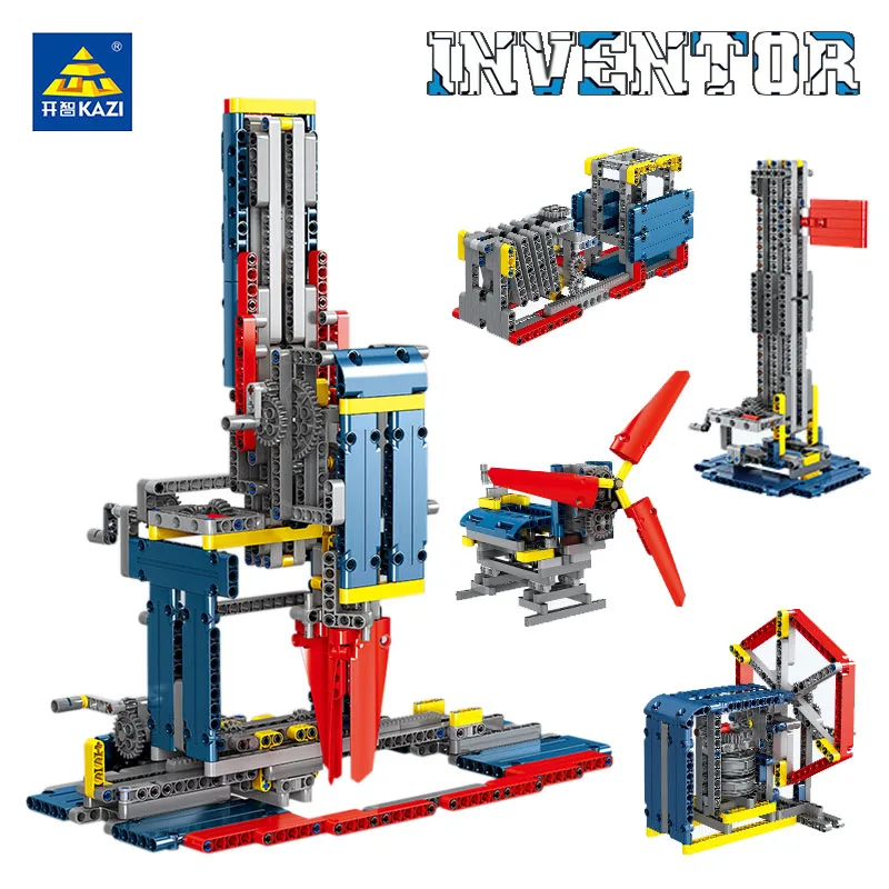 

KAZI 3 In 1Gear Mechanical Assembly Building Blocks Stimulate Kids Creativity Imagination STEM 4 IN 1 Model Bricks Education Toy