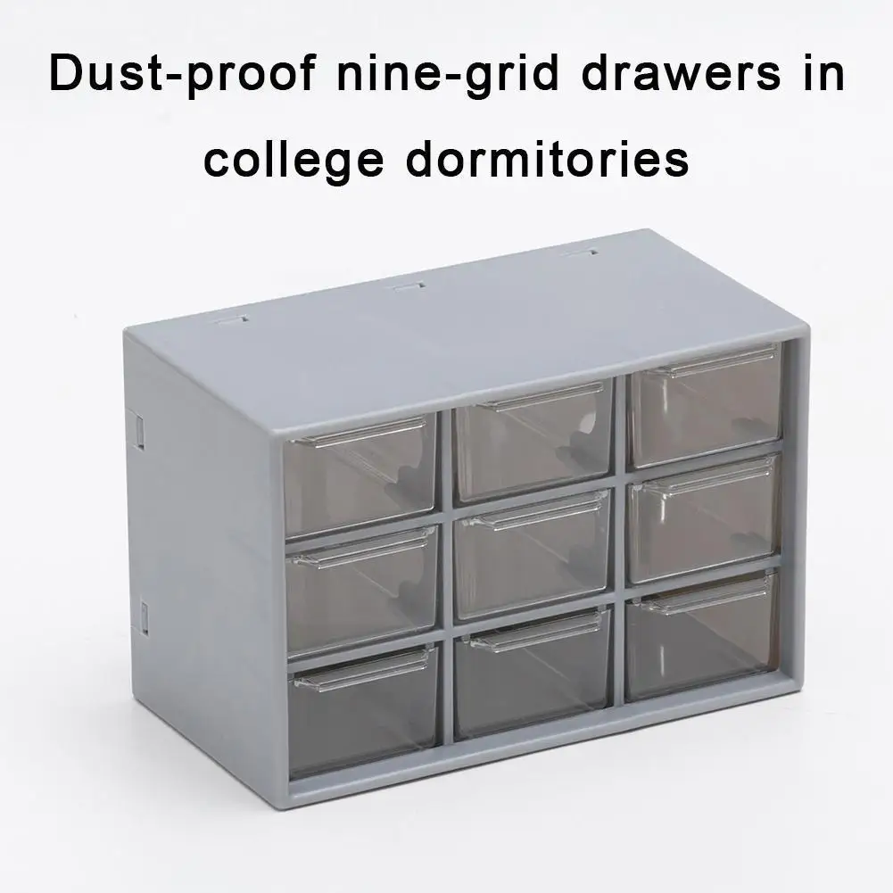 

Органайзер для ювелирных изделий, 9 ячеек, органайзер для макияжа, пластиковая коробка, контейнер, прозрачный Настольный органайзер, канцел...