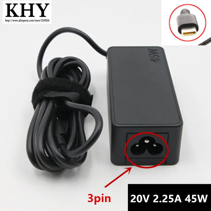 Оригинальный 3 контактный адаптер переменного тока 45 Вт 20 в 2 25 а для ThinkPad L380 E480 T470
