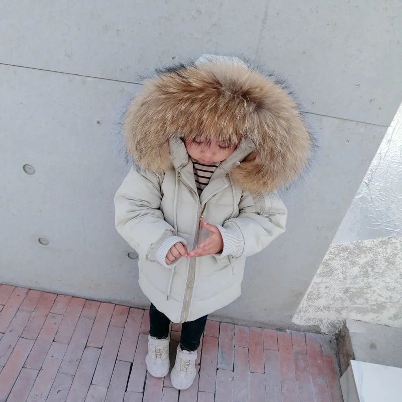 Коллекция 2019 года зимние куртки детские пуховики для девочек парки с капюшоном