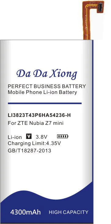 Аккумулятор Da Xiong 4300 мАч LI3823T43P6hA54236 H для ZTE Nubia z7 mini Z7 NX507J Blade S6 5 0 дюйма G717C G718C|battery