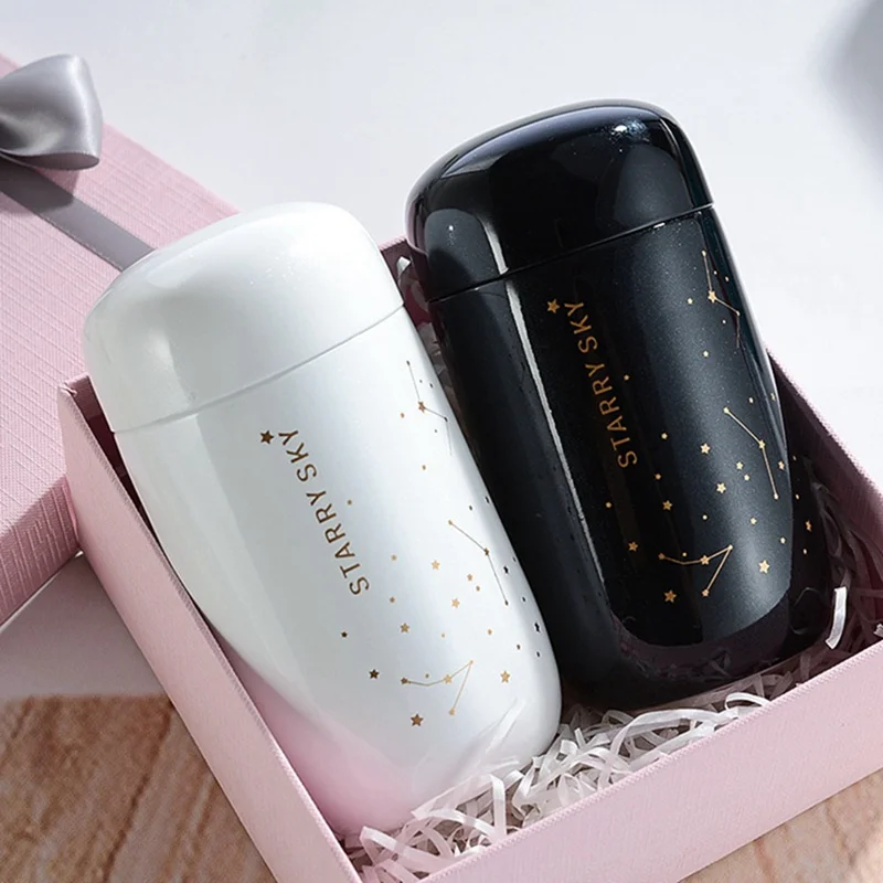 

A 200ML Thermos Bottle Starry Sky Stainless Steel Vacuum Flask Mini Small Capacity Protable Leakproof Coffee Mug