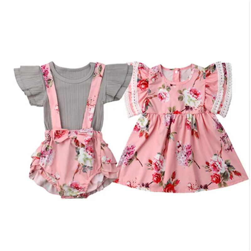 Pudcoco/одинаковые комплекты для семьи Повседневное платье девочек с цветочным