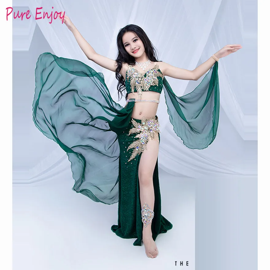 Роскошные костюмы для танца живота детей / девочек Бюстгальтер + юбка Одежда