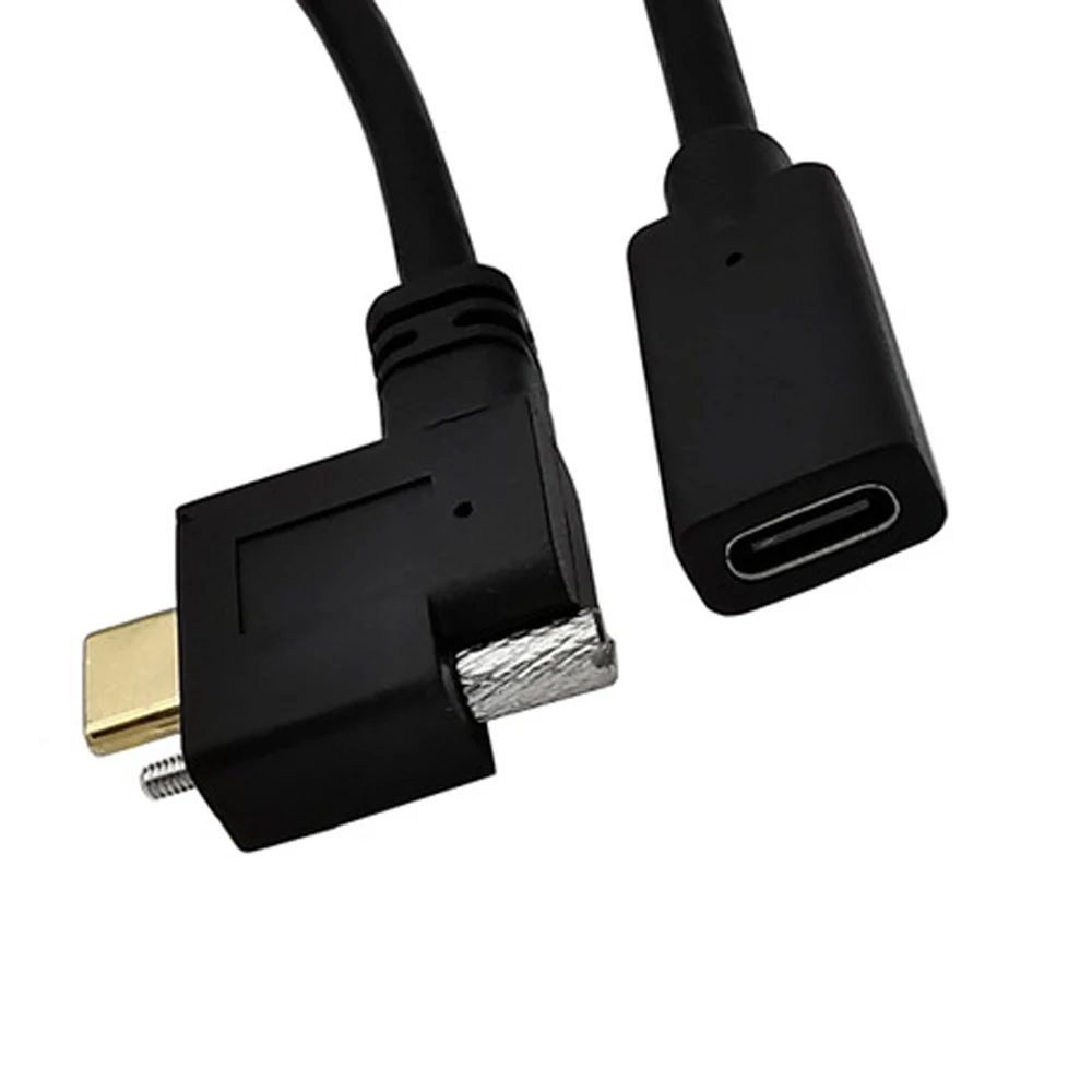 

10Gbps 5A USB 3.1 Type-C Female to USB-C Male Data with screw Cable 1m