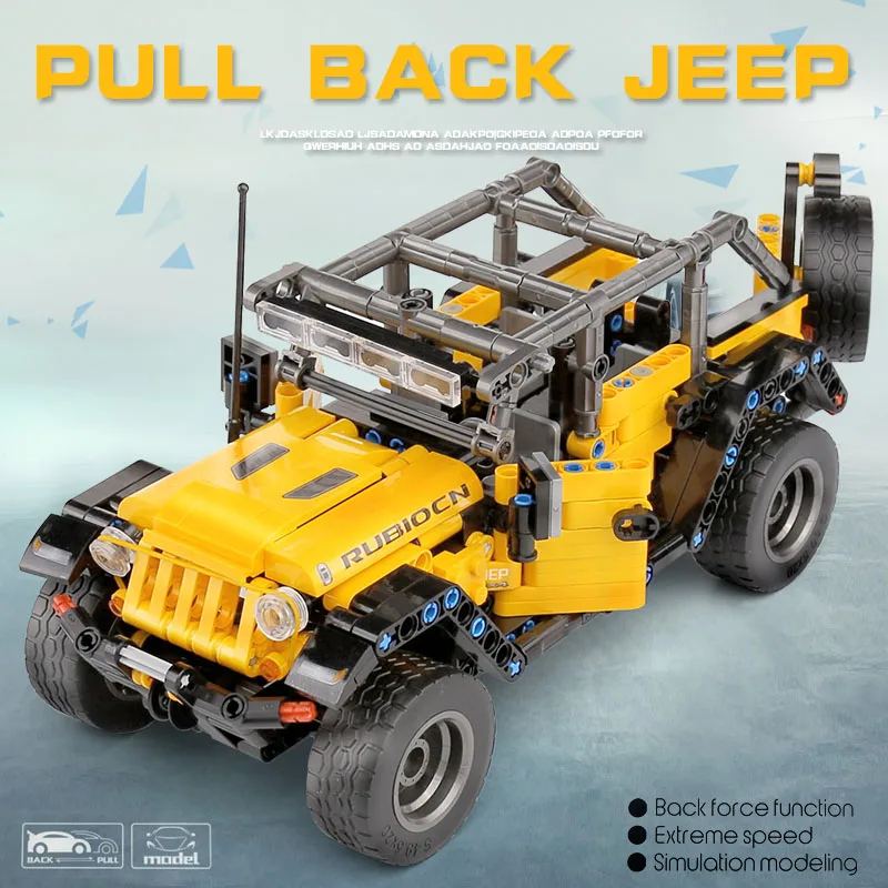 601 шт Jeeped внедорожный автомобиль строительные блоки игрушки Lepining Technic кирпичи