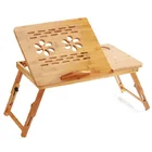 Портативный складной столик для ноутбука из бамбука, с вентилятором