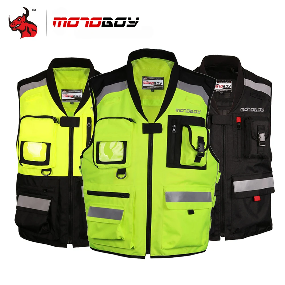 MOTOBOY мотоцикл сигнальный светоотражающий жилет летние дышащие Мотоциклетная Куртка Мото Предупреждение жилет с защитными прокладками для верховой езды