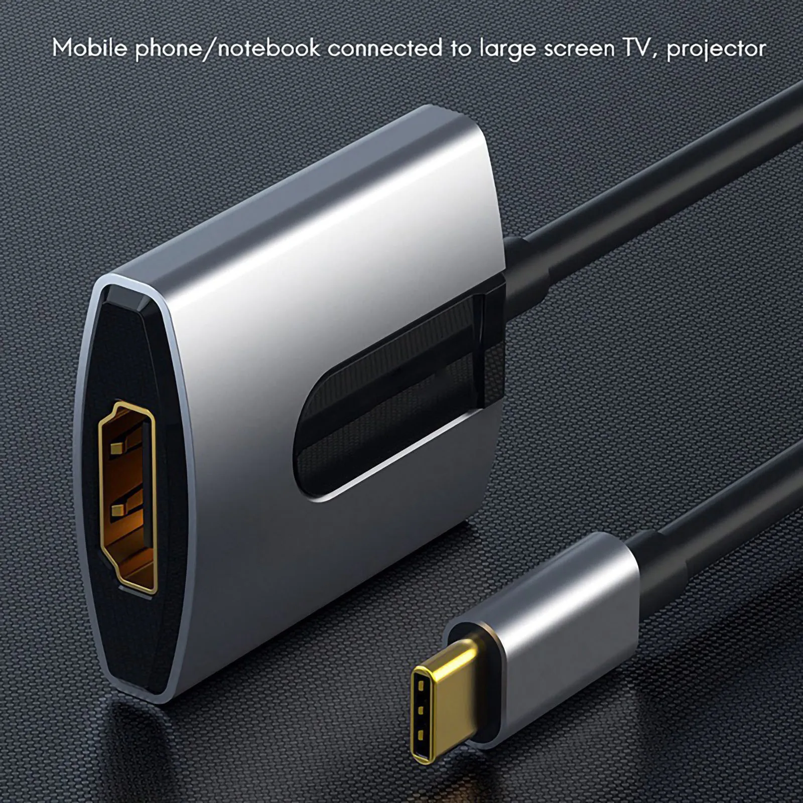 

New Ype-C To HDMI-Compatible Converter USB-C To HD 4K 30Hz Adapter For Mobile Phone Smart TV Notebook Projector-Gray