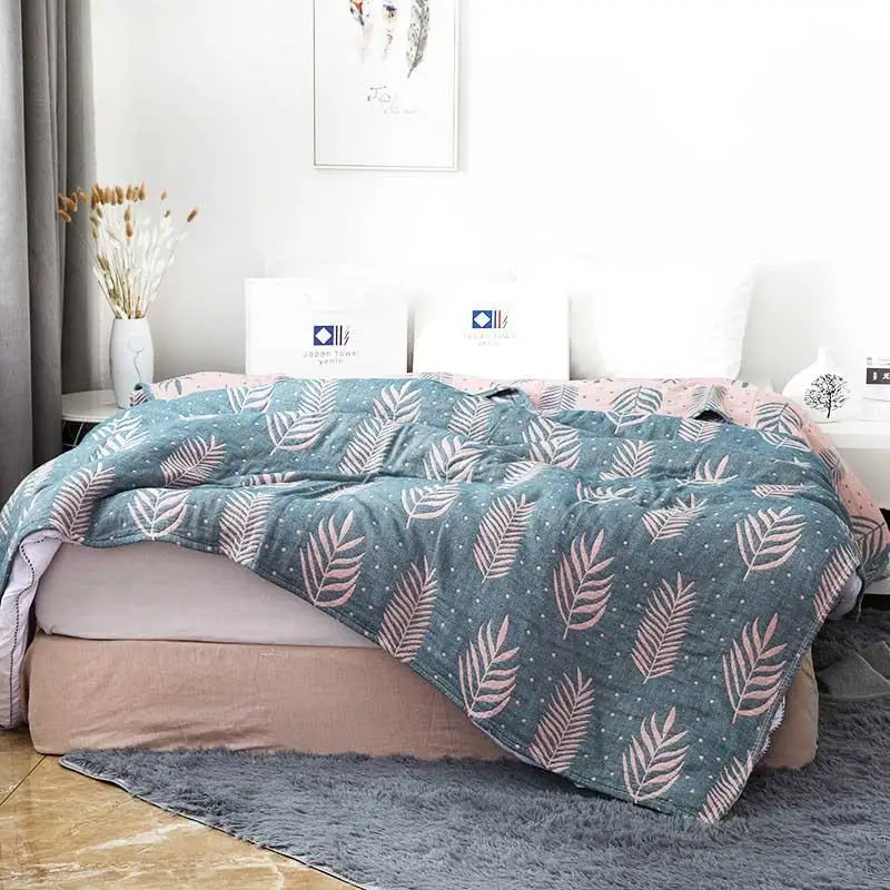

6-слойное хлопковое Марлевое мусульманское одеяло для дивана-кровати, летнее воздушное покрывало с кондиционер для детей и взрослых