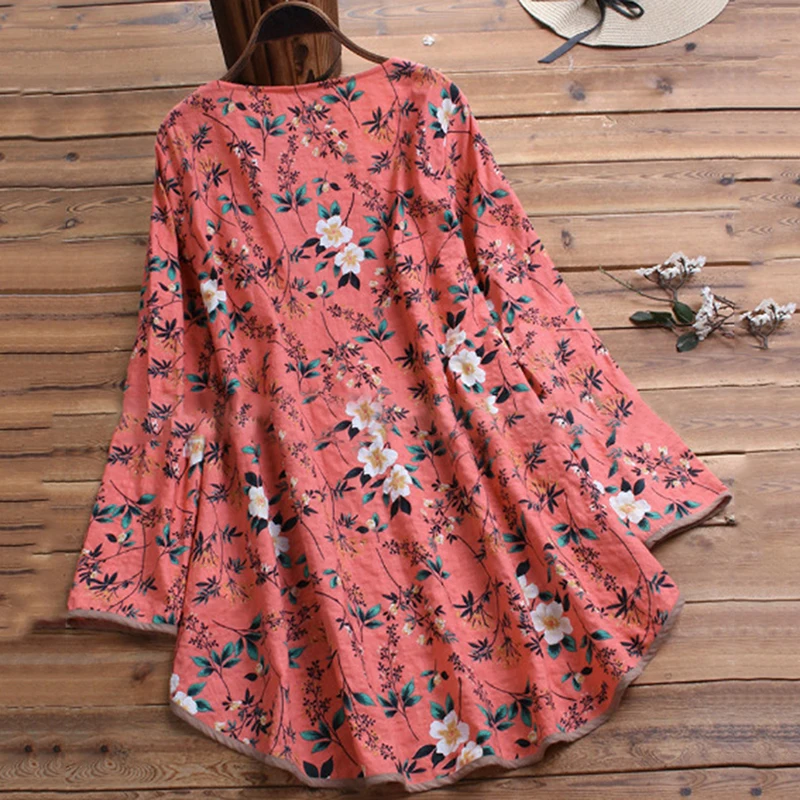 

BONJEAN Fake Two Pieces Shirts for Women V-Neck Floral Print Blouse Long Sleeve Irregular Tops Casual Shirts and Blouses BJ2323