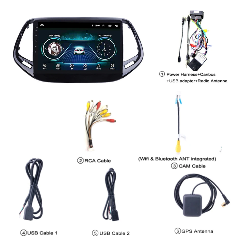 Автомобильное радио для Jeep Compass 2017 2018 gps-навигация dvd-плеер мультимедийная система