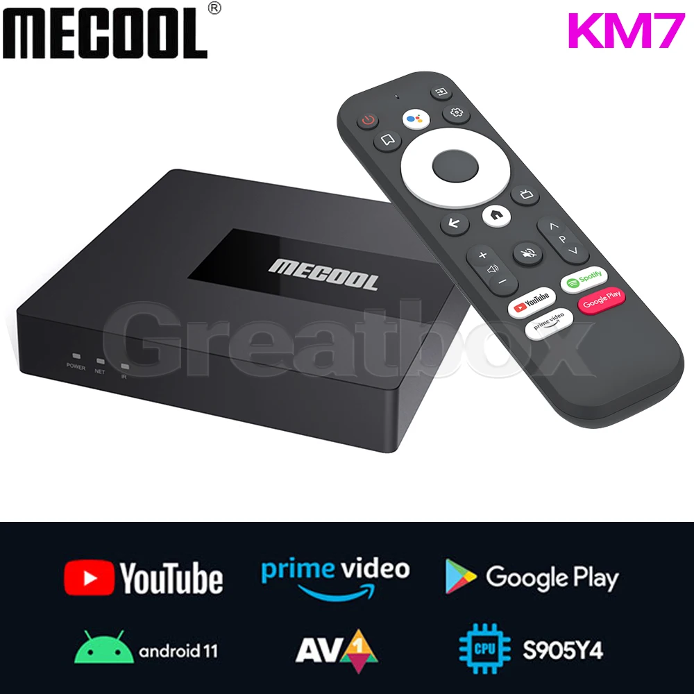 ТВ-приставка MECOOL KM7 Android 11.0 Amlogic S905Y4 ЦП ARM G31 MP2 GPU 2 4G/5G Wifi BT4.2 медиаплеер | Электроника