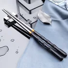 10 пар 304 палочки для еды из нержавеющей стали Нескользящие высокие термостойкие палочки для еды бытовые палочки для еды из нержавеющей стали 24 см