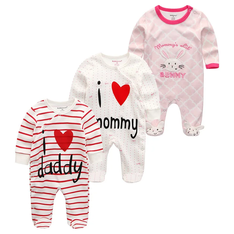 

2021 Baby Boy Clothes Sets Print Full Sleeve Winter Romper Clothing Set 0-12M Cotton Cartoon Newborn Baby Girl Clothes Ropa bebe