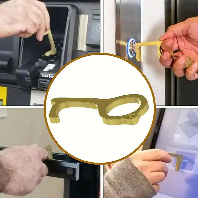 1 pcs Portable Hygiene Hand Antimicrobial Brass EDC Key Door Metal Handle Elevator Opener Ope Y9F7 | Красота и здоровье