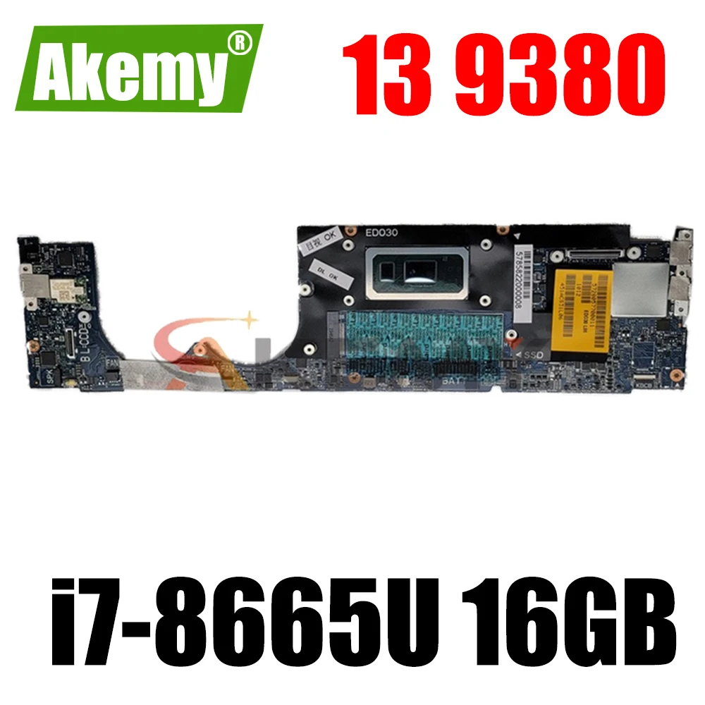 

Материнская плата для ноутбука DELL XPS 13 9380, SRF9W i7-8665U CPU 16 Гб с фотофонариком, NF3WD, фонарь 100%, работает хорошо