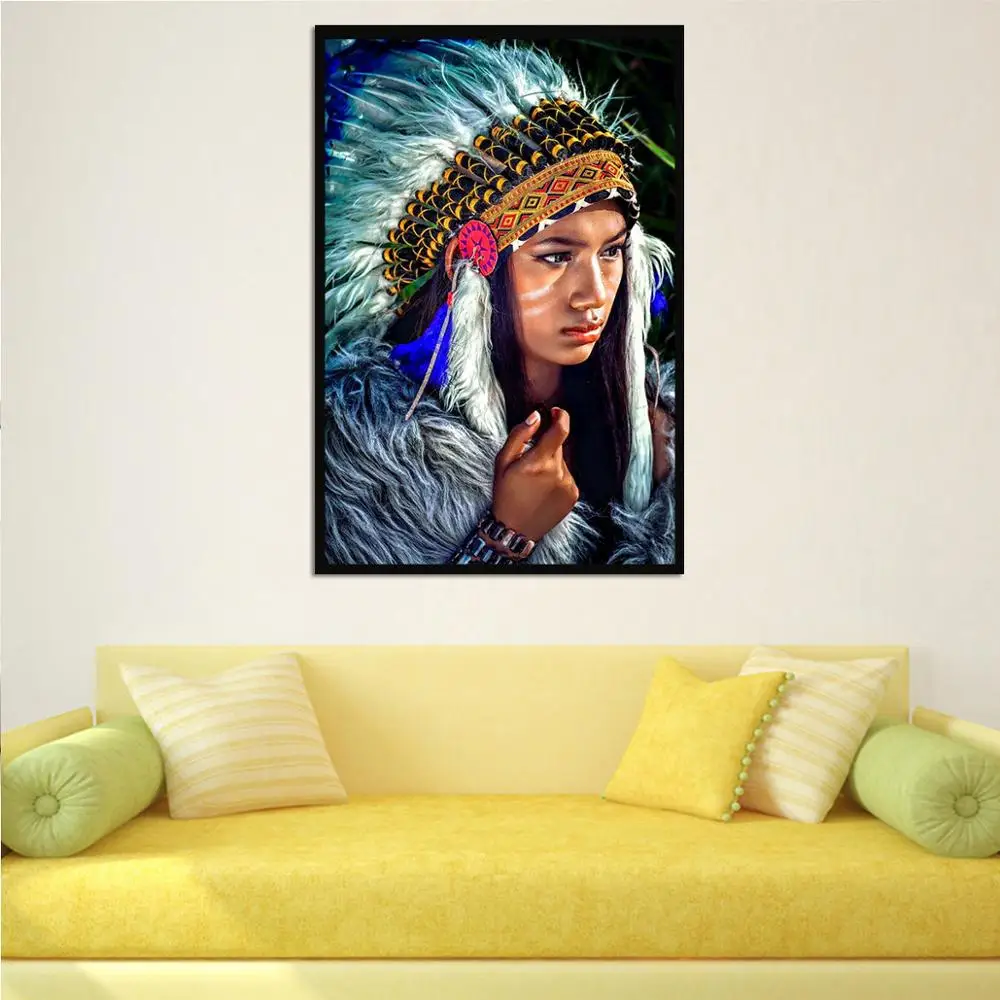 Индейцы Холст Картина красота постер Dcorative дома гостиной стены искусства
