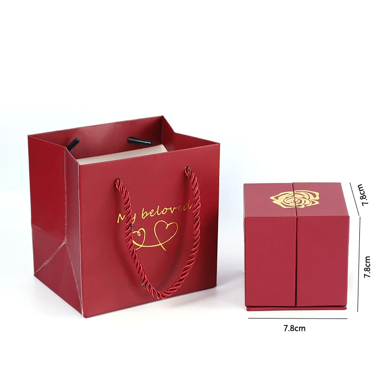 

ROSE SPACE Metal Rose Lifting Jewelry Gift Box for Valentine's Day Mother's Day Wedding Anniversary Christmas Girlfriend Gift