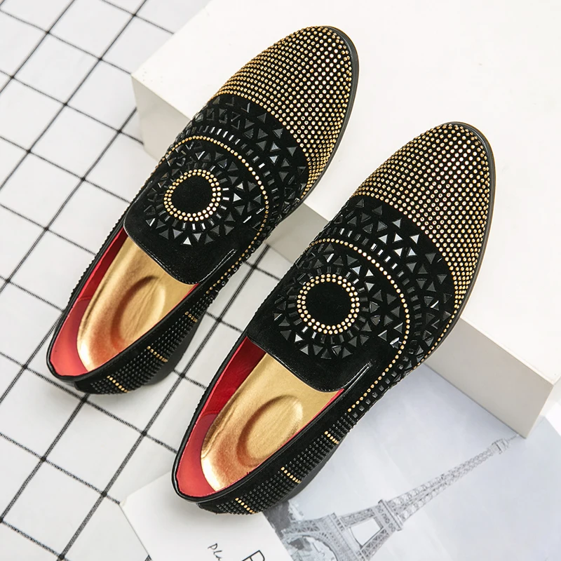 

Туфли Стразы мужские классические, заостренный носок, плоская подошва, повседневные лоферы, для офиса, работы, вечеринок