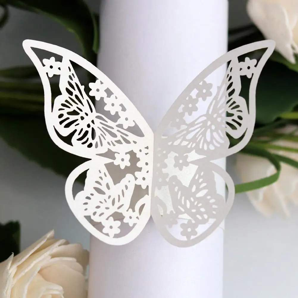 20 шт. кольцо для бумажных салфеток держатель с бабочкой украшение свадебного