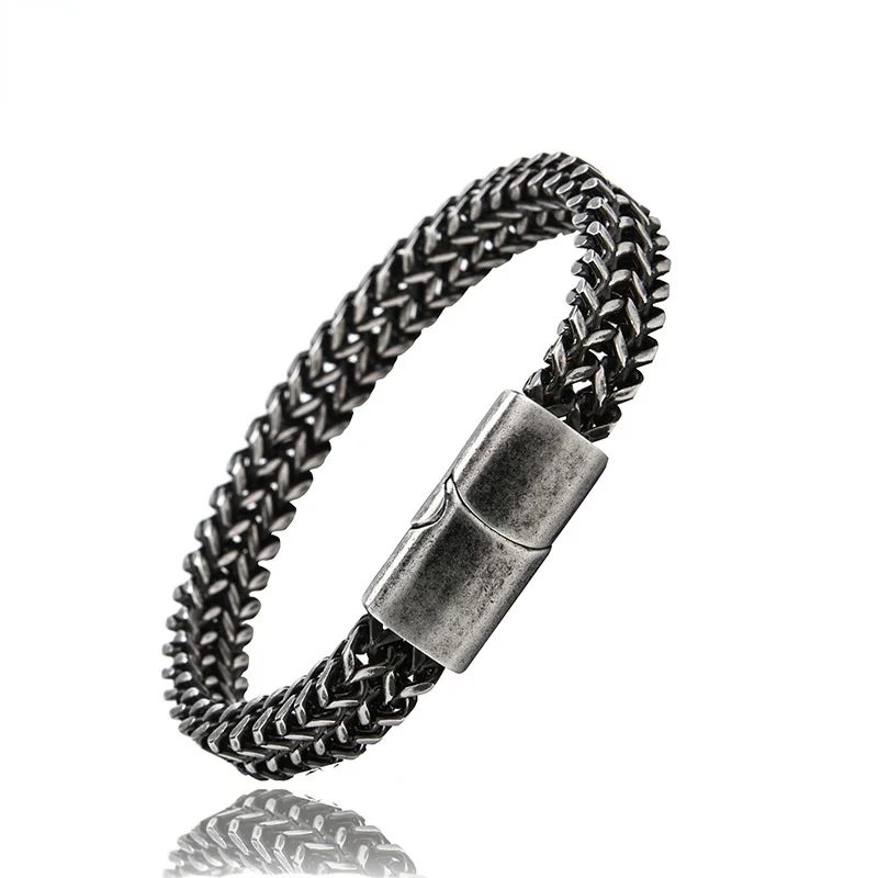 

Megin D Hot Sale Vintage Punk Personality Wave Titanium Steel Bracelets for Men Women Couple Friend Fashion Design Gift Jewelry