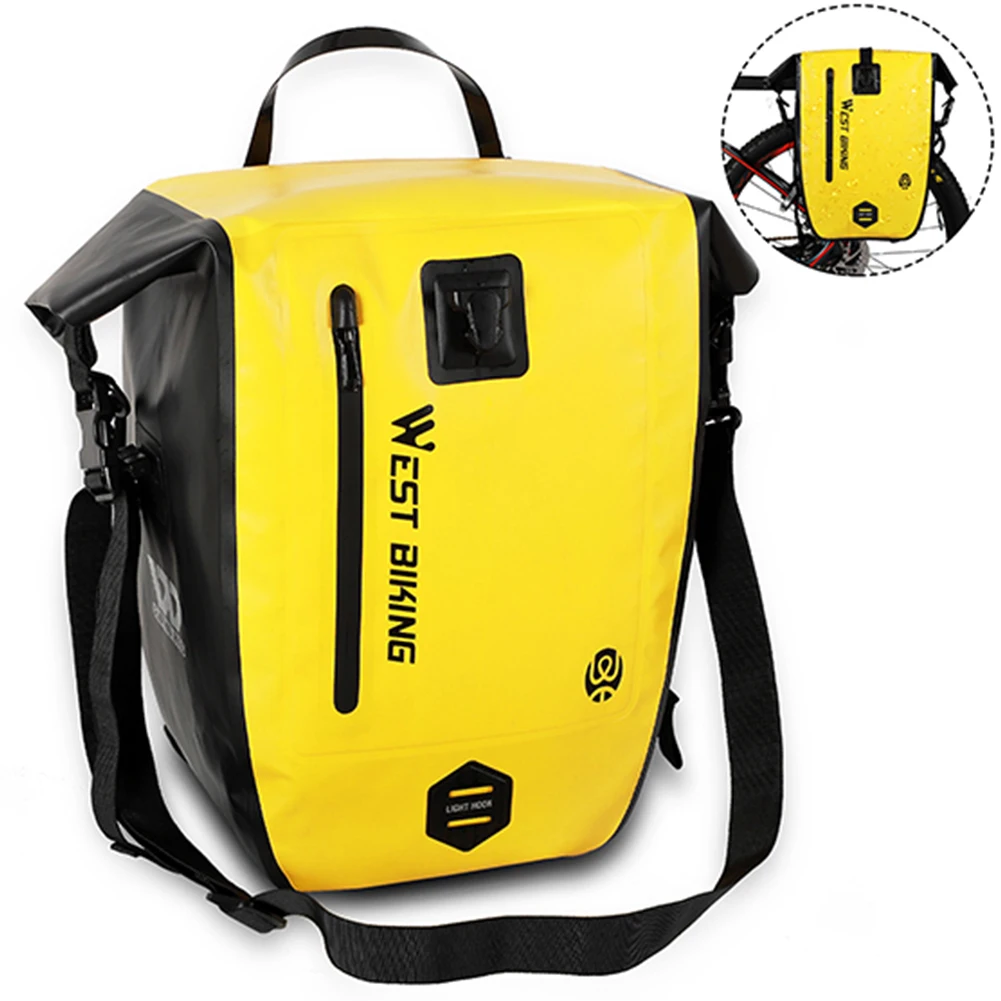 

25L Luggage Pannier Bag Bike Rear Tail Rack Waterproof Carrier Bags Portable Waterproof Cycling Elements for WEST BIKING