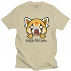 Мужская хлопковая футболка Hello Retsuko, агрессивная футболка с коротким рукавом, аниме одежда
