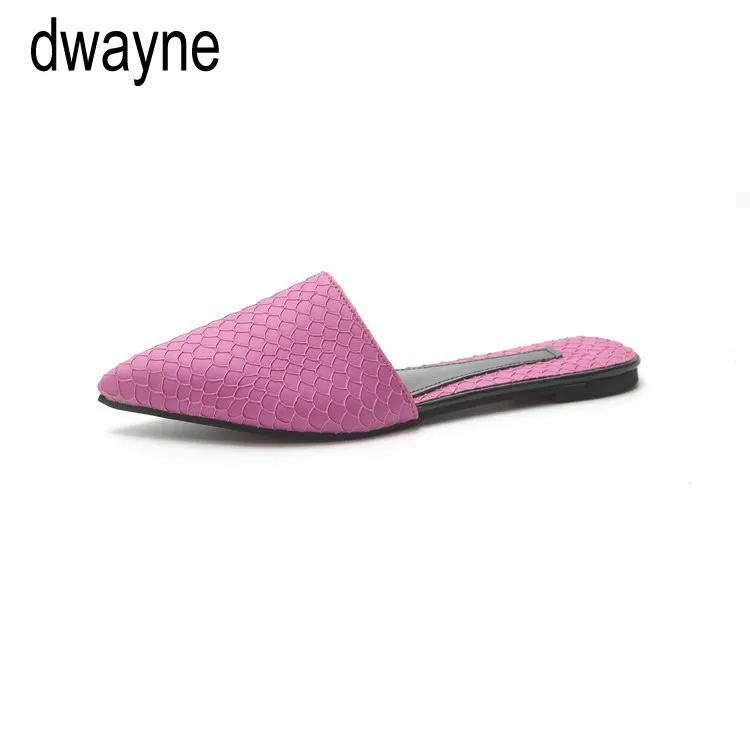 Туфли женские летние с острым носком повседневные шлепанцы без задника фигуркой