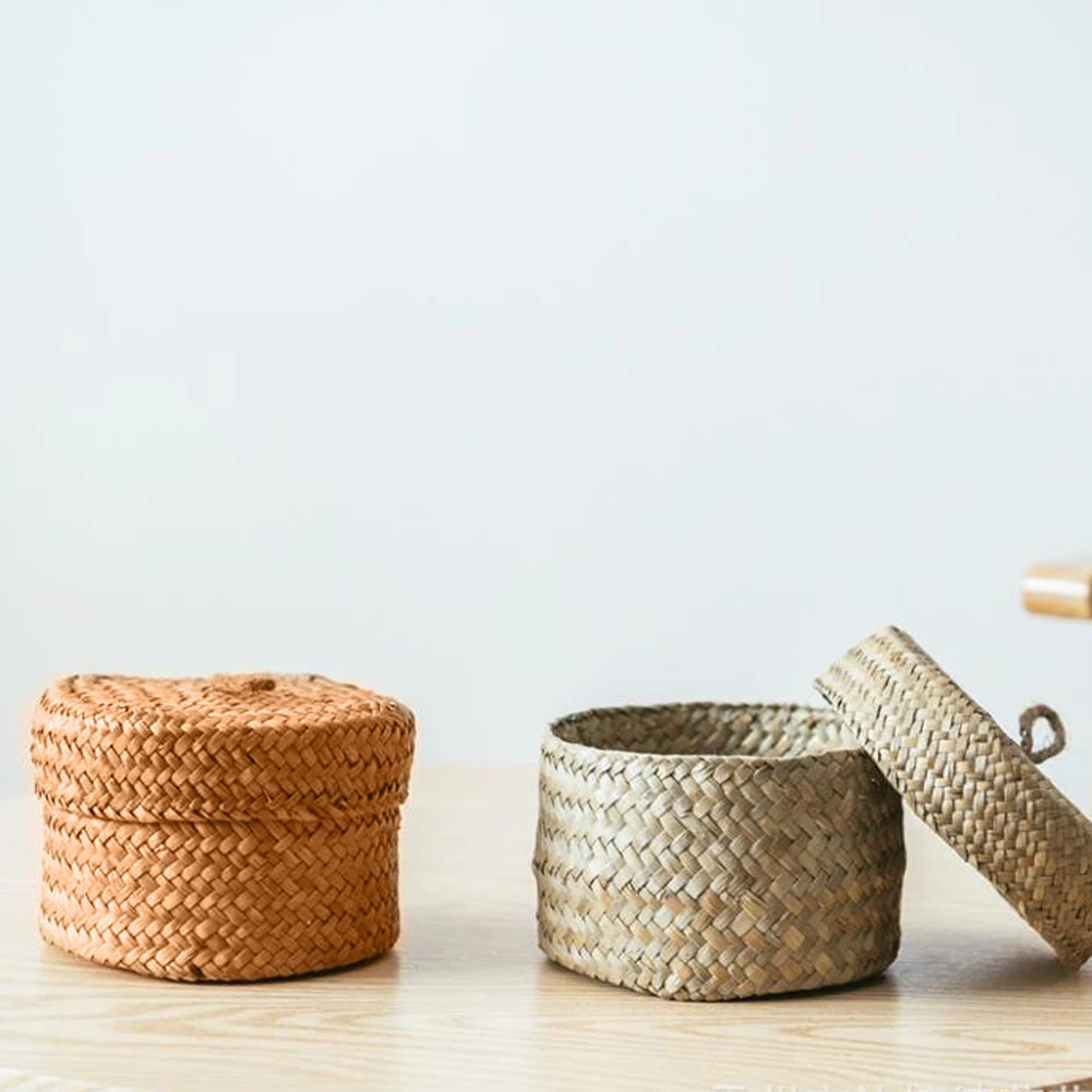 

Handmade Straw Storage Basket Woven Basket Wicker Rattan Planter Pot Flower Storage Container For Garden Wedding Decoration