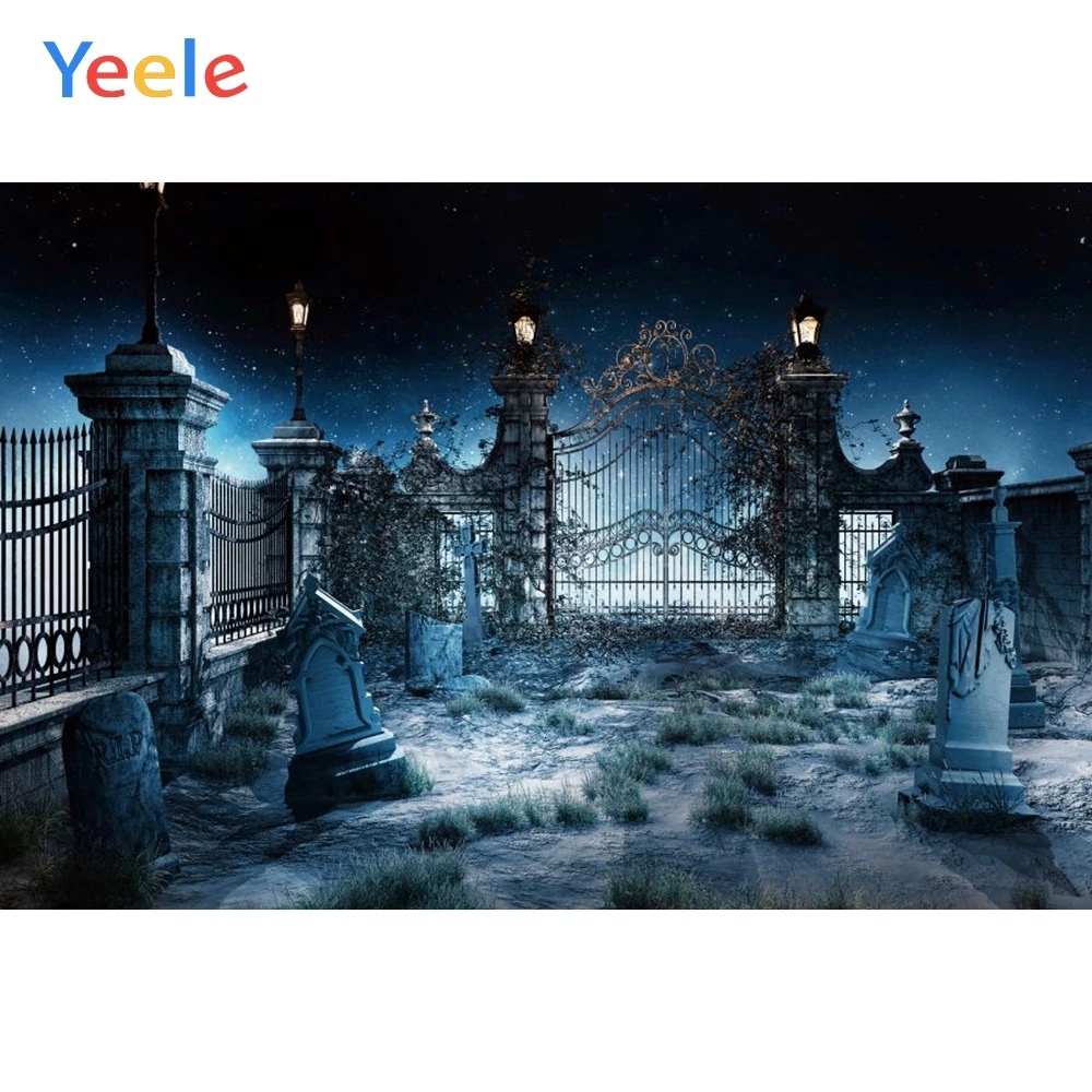 

Happy Halloween Backdrop Tomb Tombstone Forest Baby Portrait Backdrops Backgrounds Vinyl Photography Background For Photo Studio