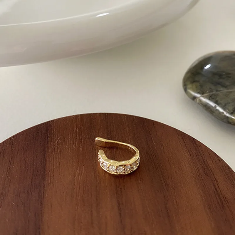 

Korea Fashion Gold Micro Zircon Clip Earring For Women Without Piercing Punk Rock Vintage Crystal Ear Cuff Girls Jewelry Gifts