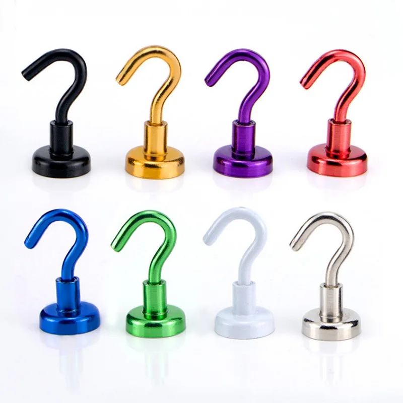 

2Pcs Magnetic Hook Strong Hook Magnet Bracket Wall Suction Hook Bracket Support Hardware Magnetic Tool Multicolor