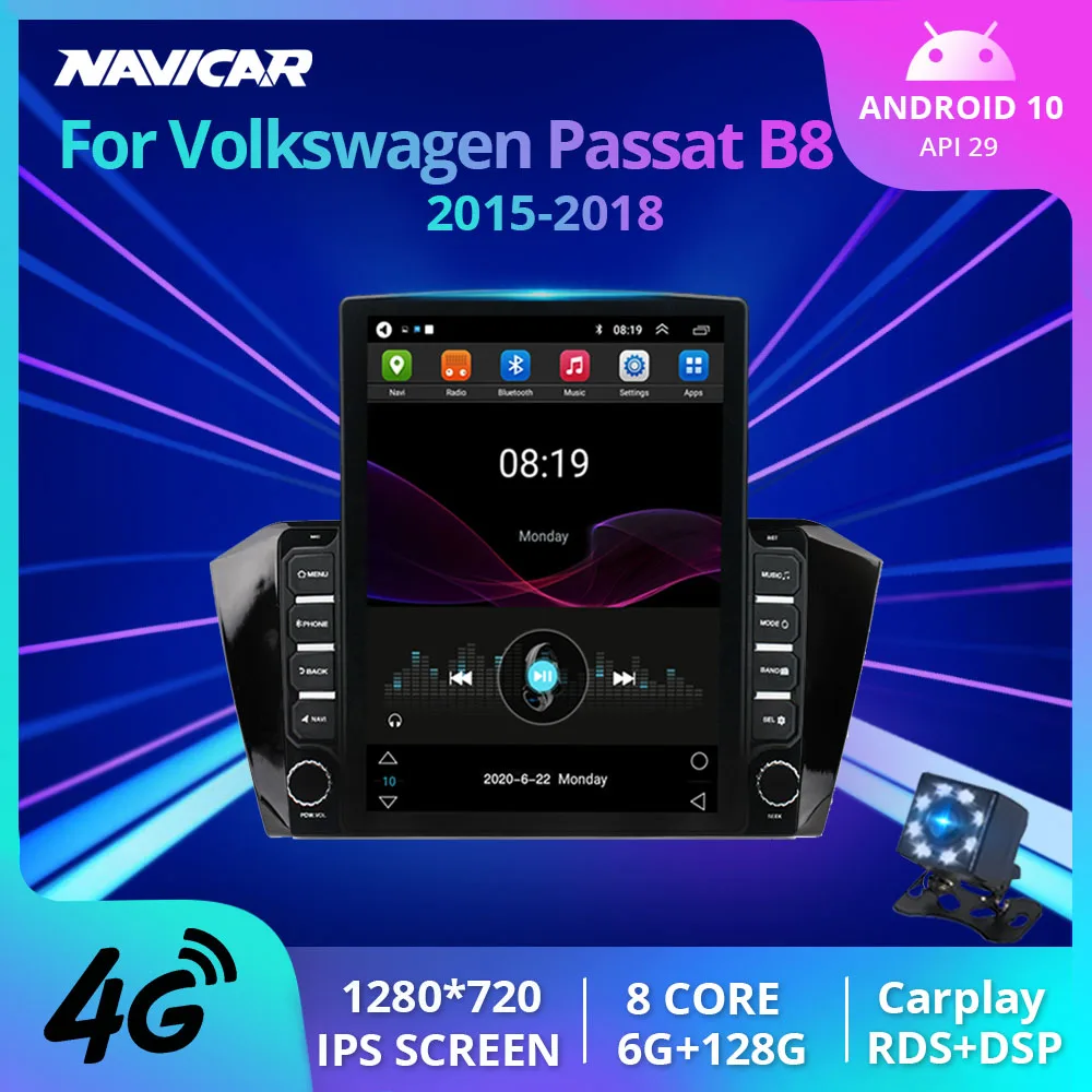 

Автомагнитола 2DIN Android 10 для Volkswagen Passat B8 2015 2016 2017 2018, Автомобильный приемник, 8 ядер, Android, автомобильный мультимедийный плеер Carplay