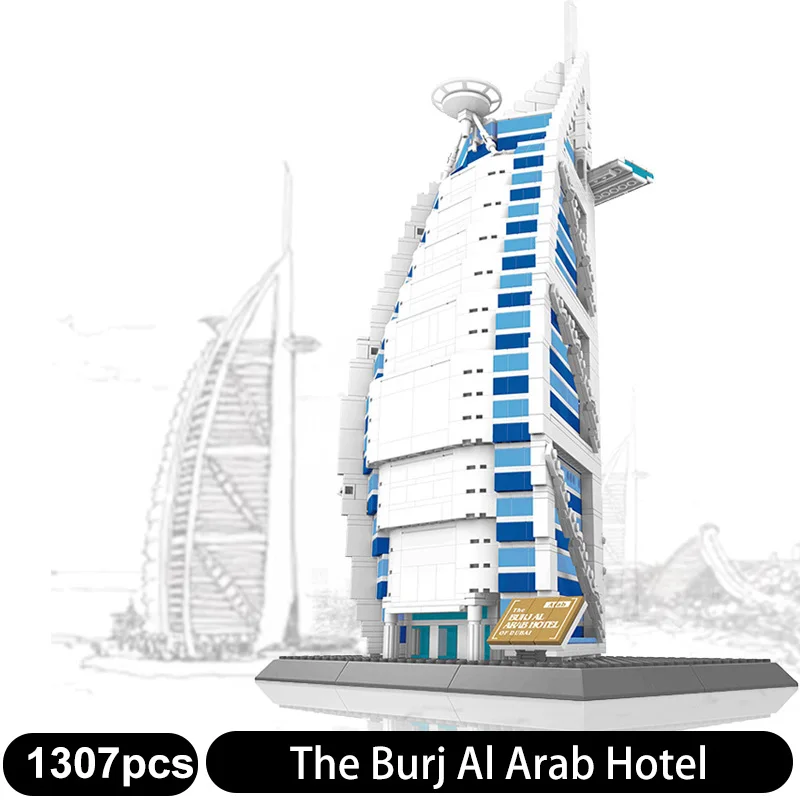 Набор строительных блоков WANGE City креативная архитектура Дубай Бурдж аль арабский