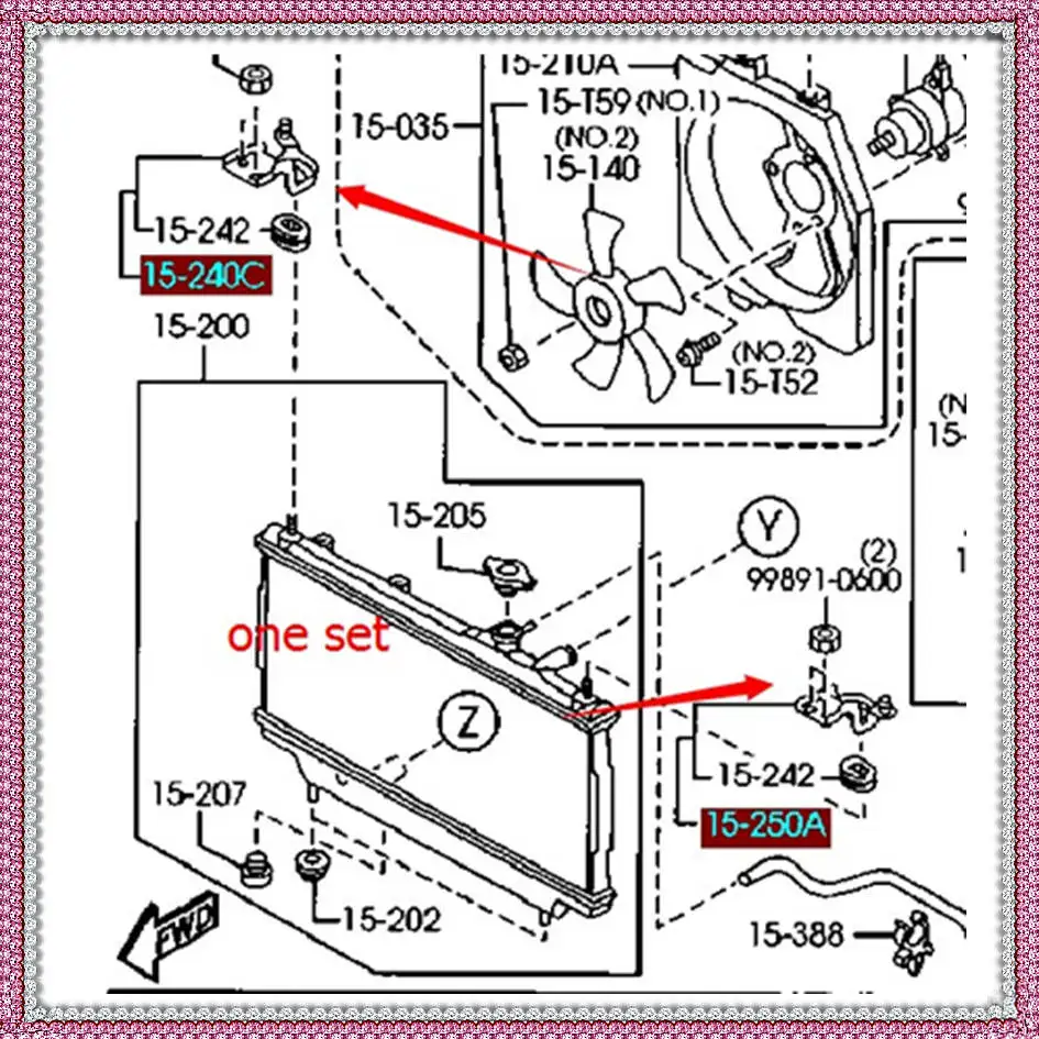 Автомобильные аксессуары система охлаждения радиатора верхний кронштейн для Mazda