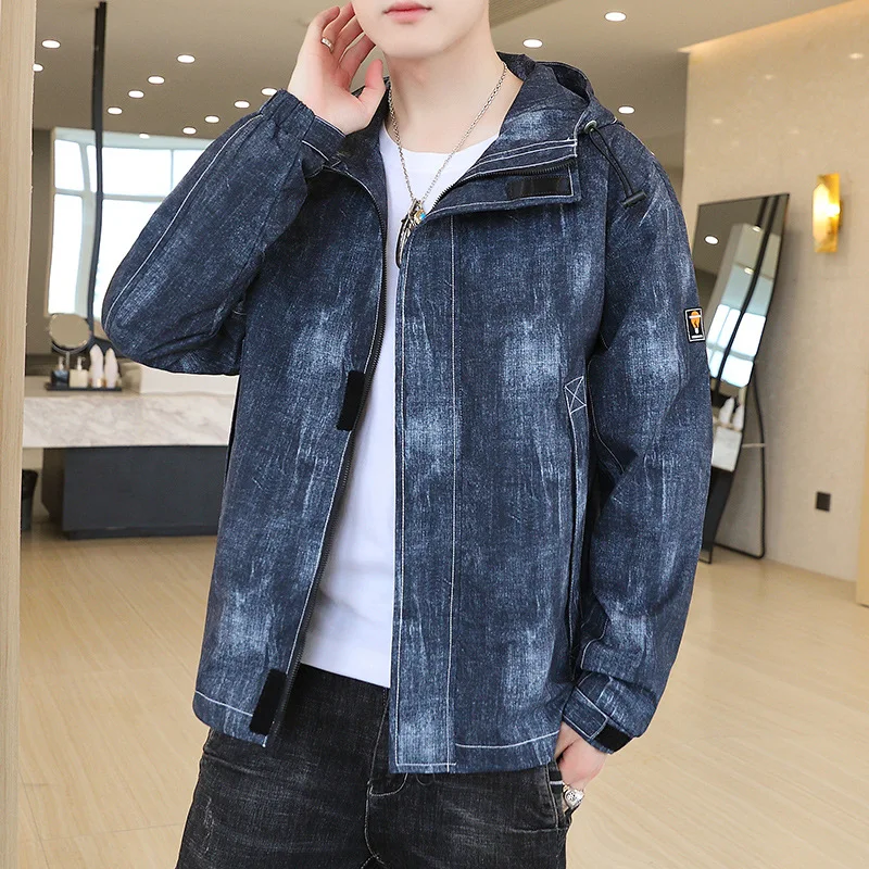 E-BAIHUI 2020 Новая Осенняя джинсовая куртка Для мужчин градиент Цвет Мода