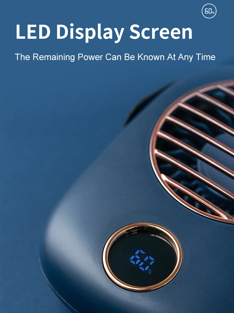 Шейный мини вентилятор Usb 5 В перезаряжаемый портативный бесшумный охлаждающий