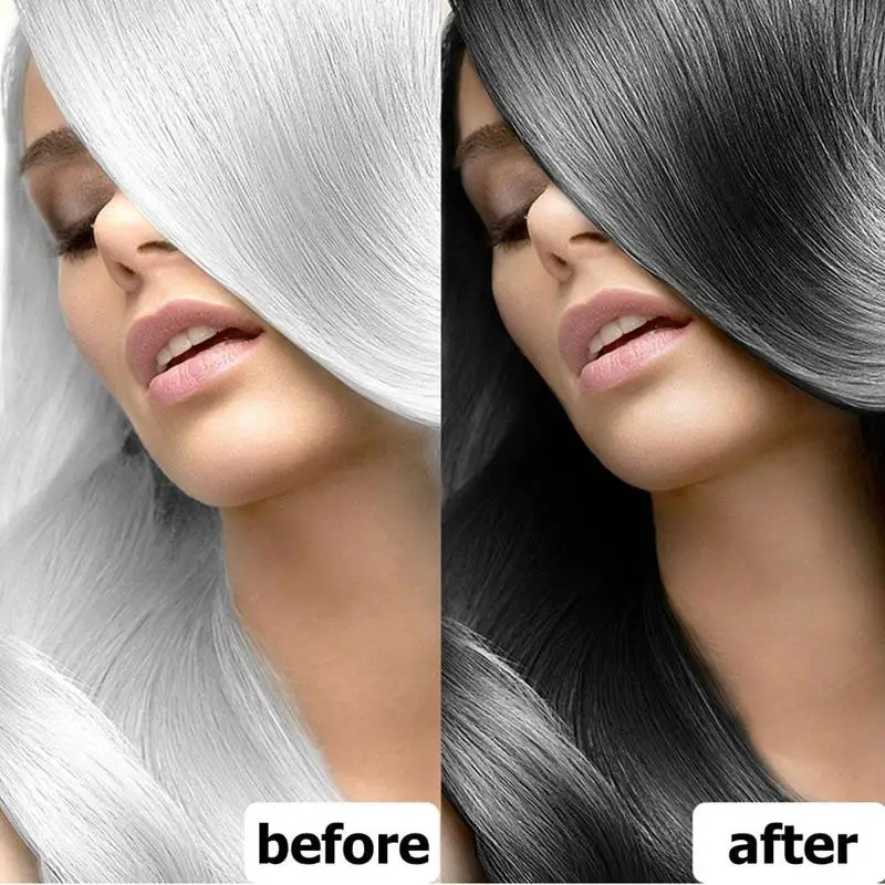 5 шт./лот всего минут серый цвет волос станет краской для черных затемнение и