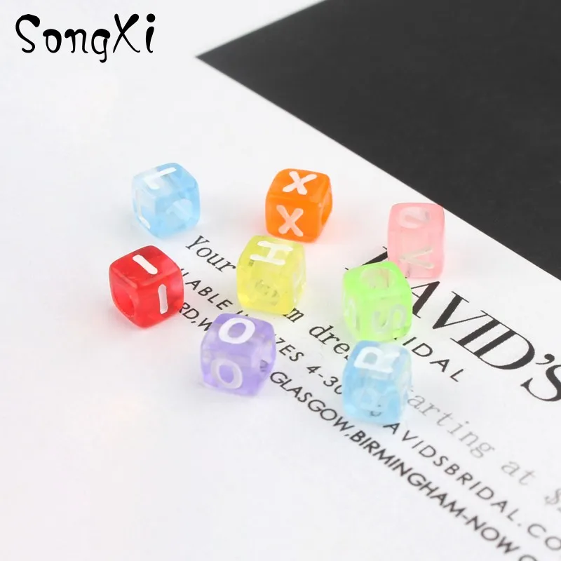 Акриловые бусины буквы алфавита 6 мм 100 шт.|Бусины| |